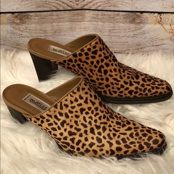 matisse leopard mules